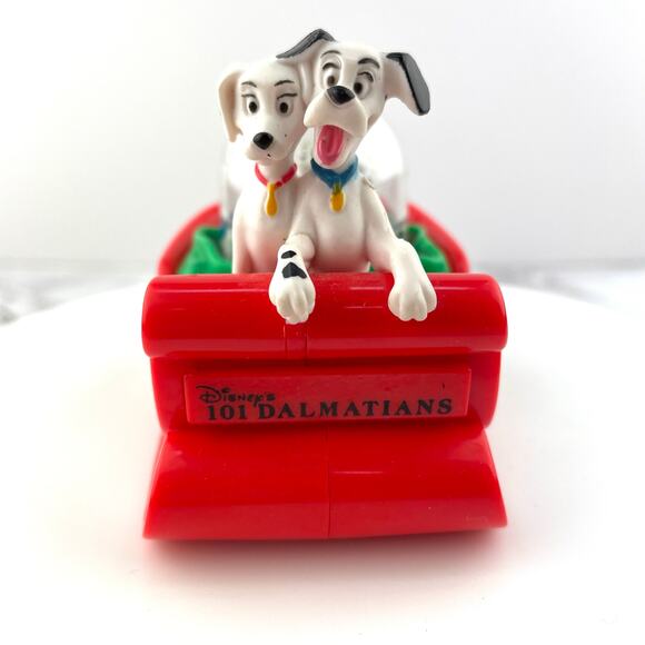McDonalds Disney 101 Dalmatians Snow Dome Dog Sledding Collectible Figurine 1996 - Picture 3 of 16